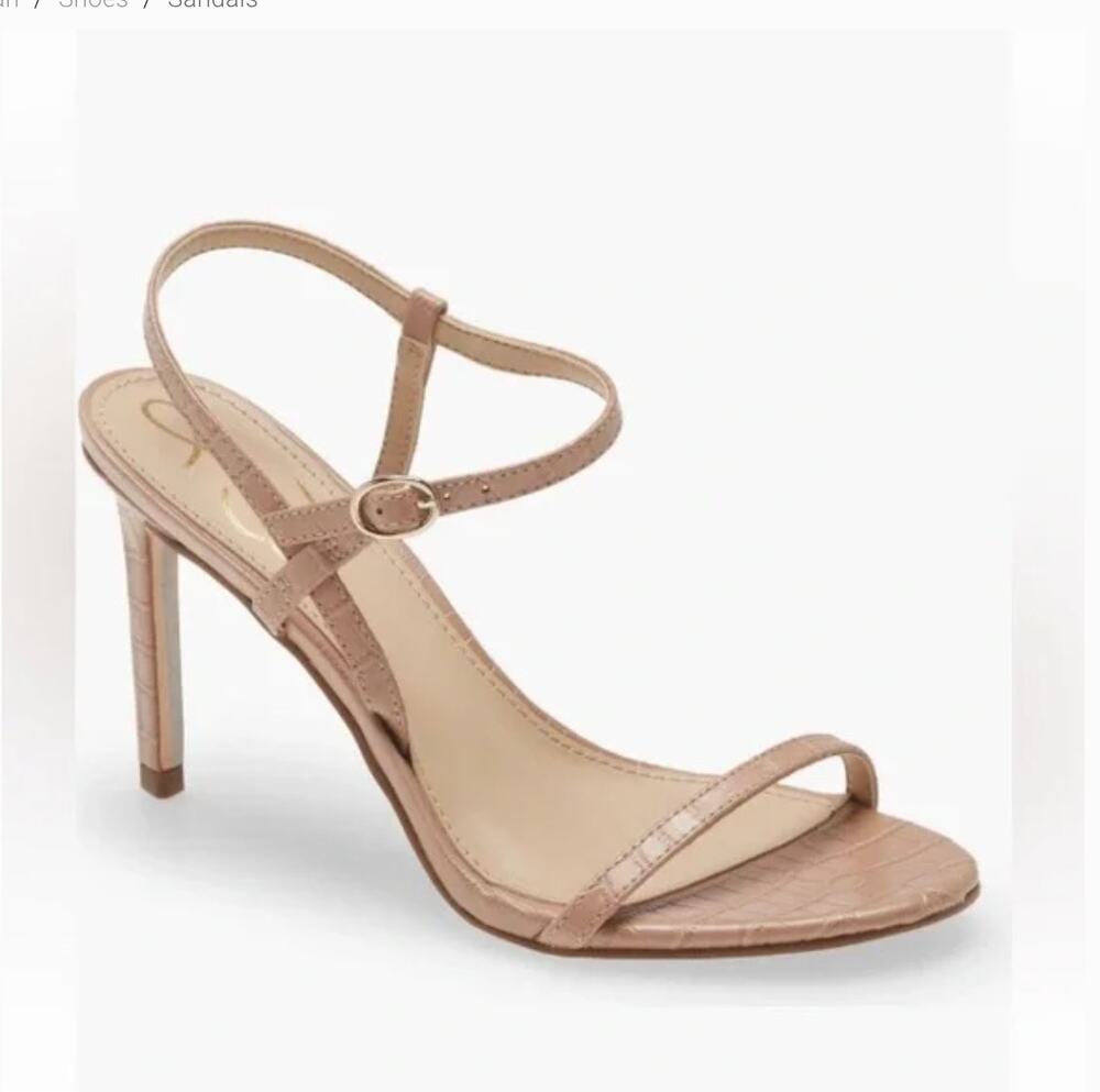 NWOT Sam Edelman Doran Strappy Heels 9 Tan Leather Sandal Croc Capsule Sandals